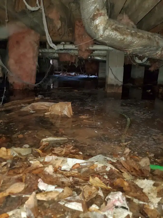 Crawl space flood assessment for Commercial Water Damage Restoration in Upper Allen