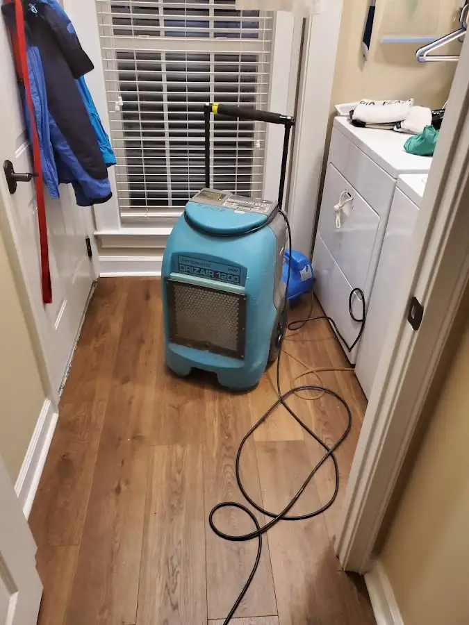 Commercial dehumidifier deployed for Flood Damage Cleanup in Upper Allen
